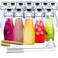 Nevlers 8.5 Oz / 250 mL Teardrop Flip Top Glass Bottle 12 Pack   Clear Swing Top Glass Bottles with Lids, Foldable Funnel, Cleaning Brush &amp; Gold Marker   For Use as Vanilla Jars, Oil Jars &amp; More