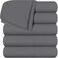 Utopia Bedding Flat Sheets - Pack of 6 - Soft Brushed Microfiber Fabric - Shrinkage &amp; Fade Resistant Top Sheet - Easy Care (Full, Grey)