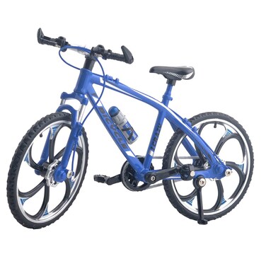 Ailejia Finger Racing Bicycle Mountain Bike Cake Topper Mini Dirt Bike Bicycle Model Cool Boy Toy (Racing Bike Blue)