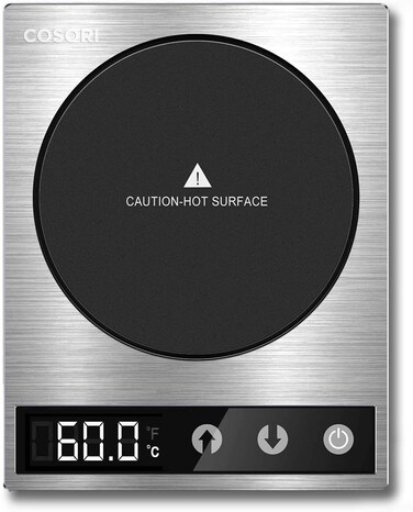 COSORI Coffee Mug Warmer for Desk, Digital Cup Heater, Coffee &amp; Christmas Gifts, 1&deg;F Precise Temperature Control, Touch Tech &amp; LCD Digital Display (77-194℉), 304 Stainless Steel
