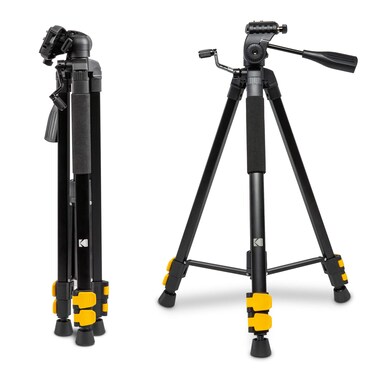 KODAK PhotoGear 62" Lightweight Tripod   Compact 3-Section Flip-Lock Aluminum Tripod Adjusts 22&rdquo;-62&rdquo;, QuickRelease Plate, Smartphone Adapter &amp; 1/4&rdquo; to 3/8&rdquo; Screw, Bubble Level, Carry Case, E-Guide
