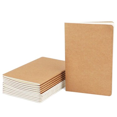 EUSOAR A5 Kraft Notebook, 12 Pack 5.5" x 8.3" 60 Pages Soft Cover Lined Notebooks Journal, Travel Notebook Journal, Drawing Notebook Notepad Sketchbook, Students Office Subject Diary Journal