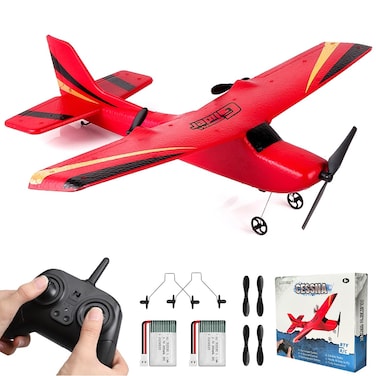 HAWK'S WORK 2 Channel RC Airplane, RC Plane Ready to Fly, 2.4GHz Remote Control Airplane, Easy to Fly RC Glider for Kids &amp; Beginners (Red)