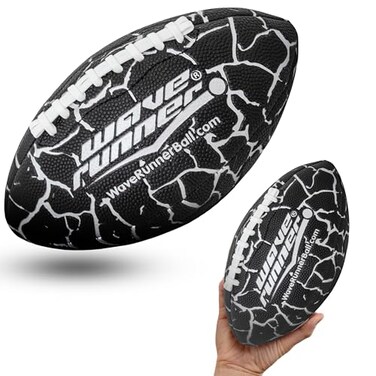 Wave Runner Grip It Waterproof Junior Size Football, 9.25 Size, Durable &amp; Double Laced, Perfect for Beach Accessories, Kids Games, Pool Toys, Outdoor Games, All-Weather Indoor &amp; Outdoor Play