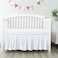 Crib Bed Skirt 28&rdquo; x 52&rdquo; with 14&rdquo; Drop Pleated Dust Ruffle for Baby Boys Girls Elastic Adjustable Fit Toddler Bedskirt Easy On/Off Soft Nursery Standard Crib Bedding Skirts Solid White Crib Skirt