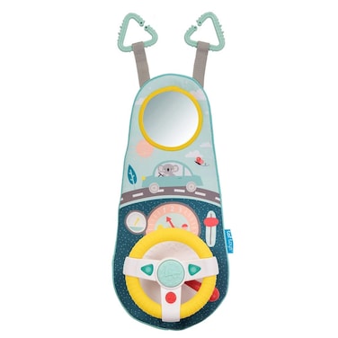 Baby Car Seat Toys for Infants with Mirror, Carseat Toys Steering Wheel with Music Lights &amp; Driving Sounds Car Seat Toy for Babies 6 to 12 Months