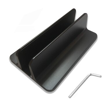 ORANGEHOME Laptop Stand,Vertical Desktop Holder with Adjustable Dock Size,Laptops Holder Compatible with All Notebooks, MacBook,Surface,Dell,Gaming,iPad (Black)