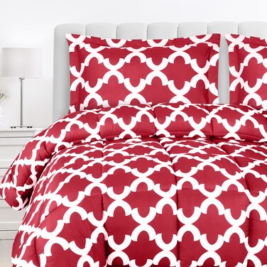 Utopia Bedding - Comforter Set with 2 Pillow Shams - 3 Pieces Bedding Comforter Sets - Down Alternative Comforter - Soft and Comfortable - Machine Washable, Red, King