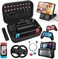 HEYSTOP Switch Accessories Bundle 12 in 1 Compatible with Nintendo Switch, Gift Kit with Carrying Case, Protective Case Cover, Screen Protector, PlayStand, Joycon Grip &amp; More (Black)