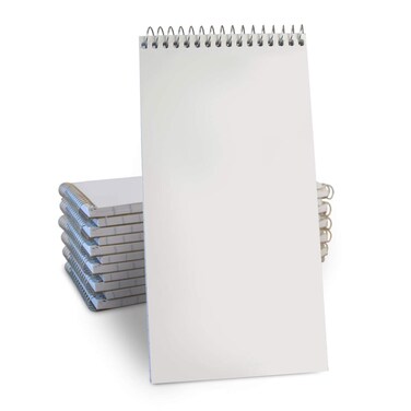 Portage Reporters Notebook &ndash; Top Bound Spiral Notepad, Blank Cover Steno Note Book, Perfect for Reporters &amp; Journalists Taking Notes in the Field, Gregg Ruled &ndash; 4 x 8 In, 70 Sheets, 12 Pack