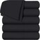 Utopia Bedding Flat Sheets - Pack of 6 - Soft Brushed Microfiber Fabric - Shrinkage &amp; Fade Resistant Top Sheets - Easy Care (Queen, Black)