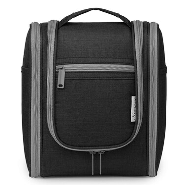Narwey Small Hanging Travel Toiletry Bag Cosmetic Make up Organizer for Women and Men (Medium, Black)