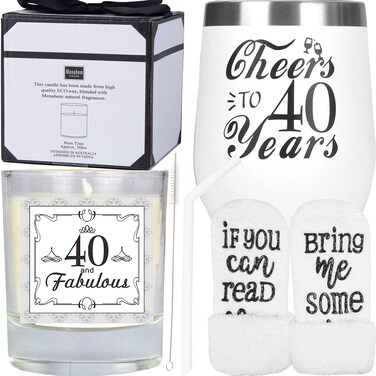 MEANT2TOBE 12 oz Stainless Steel 40th Birthday Tumbler, White, Reusable, Insulated, Gift for Her