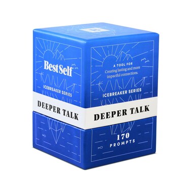 BestSelf Icebreaker Deeper Talk Deck - Conversation Starter Card Pack to Deepen Friendships with 170 Prompts to Create Real Conversations for Friends, Coworkers, Family, Dates