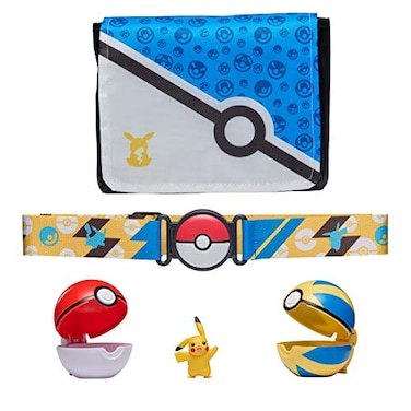 Pok&eacute;mon Bandolier Set - Features a 2-Inch Pikachu Figure, 2 Clip &lsquo;N&rsquo; Go Poke Balls/Belt, and a Carrying Bag - Folds Out Into Battle Mat for 2 Figures
