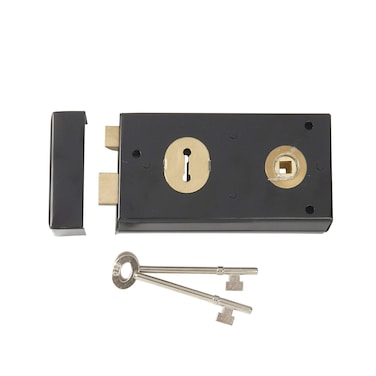 Yale Locks P401GRY Rim Lock 138 x 76mm - Black Finish (Visi Pack)