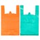 T Shirt Bags, Plastic Grocery Bags with Handles in Bulk for Shopping and Restaurant, Bolsas De Plastico Para Negocio, 12 x 20 Inches (Lake Blue 50 Pcs, Orange 50 Pcs)