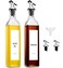 GMISUN Olive Oil and Vinegar Dispenser Bottle Set, 2Pack Oil and Vinegar Dispenser Bottle, 17oz Kitchen Oil Dispenser, Glass Cooking Oil Dispenser, Clear Glass Bottles for Oil with Funnel and Labels