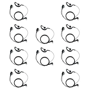 2 Pin G Shape Earpiece Headset with Ptt Mic for Motorola cls1110 cp200 cls1410 cp185 cp200d rdm2070d walkie Talkie 2 Way Radio(10 Packs)