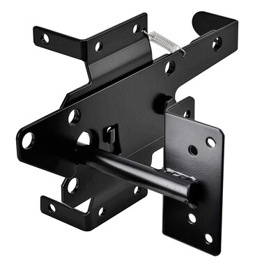 VIGRUE Gate Latch - Heavy Duty Self-Locking Automatic Gate Latch for Wooden Fence with Fasteners Hardware for Secure Pool, Yard, Garden, Black