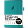 Clever Fox Password Book with alphabetical tabs. Internet Address Organizer Logbook. Medium Password Keeper for Website Logins (Aquamarine)