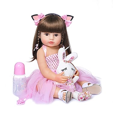 Zero Pam Reborn Baby Dolls Silicone Full Body 22 Inches Realistic Reborn Newborn Baby Soft Silicone Baby Girl Toddler Size Baby Dolls Lifelike Reborn Dolls Waterproof