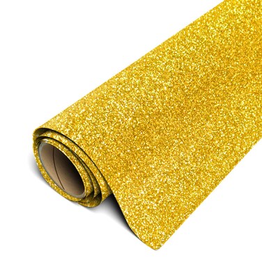 Siser Glitter HTV 11.8"x5ft Roll - Iron on Heat Transfer Vinyl (Gold)