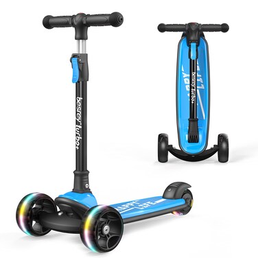 besrey Kids Scooter, Kick Scooters for Kids Age 3-8, 3 Wheel Scooter for Kids with LED Light Wheels, Toddler Scooter Foldable Extra Wide Deck Outdoor Activities for Boys/Girls