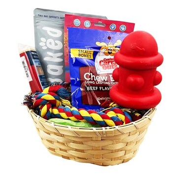 Premium Dog Gift Basket with Treats, Toys - Ideal for Puppy &amp; Adult Dogs - DB01