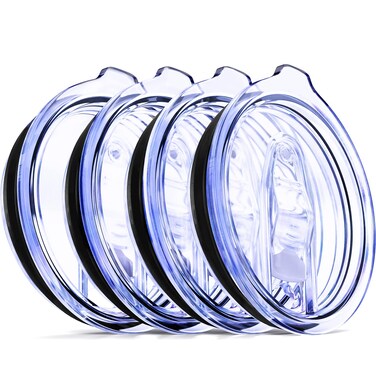 30 oz Pack of 4 Replacement Lids for Yeti Tumblers - 3.7 Inch Diameter - Spill Proof Lids Silicon Sliding Covers, Fits Yeti Tumblers, Hydro Flask, Reusable No Leak Design, Splash Resistant 30 oz Mug