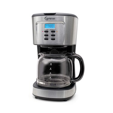 Capresso 12-Cup Coffee Maker with Glass Carafe, Stainless and Black 416.05