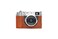 Fujifilm X100V Camera Case, BolinUS Handmade Genuine Real Leather Half Camera Case Bag Cover for Fujifilm Fuji X100V Camera Bottom Opening Version + Hand Strap (LavaBrown)