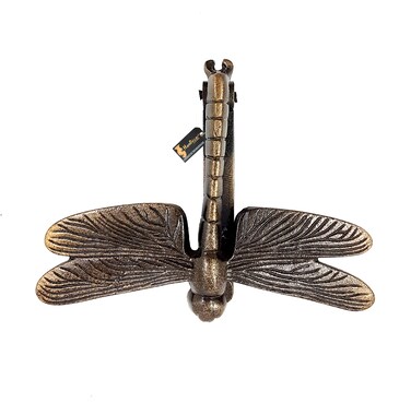 Dragon Fly Design Metal Door Knocker - (Antique Brown, Standard)