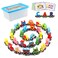 Wondertoys Wooden Alphabet Train Toy 27 PCS Magnetic Alphabet ABC Letter Train Set Includes 42 PCS Flash Cards, 1 Engine and 1 Storage Box for Toddlers Kids Boys and Girls