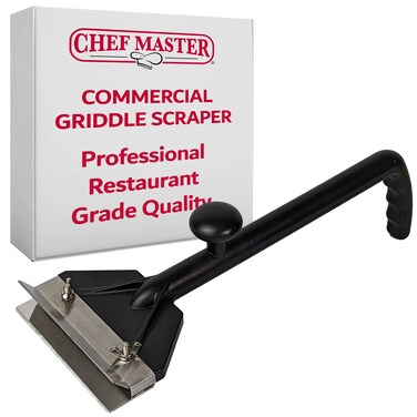 Chef Master Griddle Scraper, Flat Iron Grill Griddle Scraper, Commercial Blackstone Grill Griddle Scraper, Flat Top Grill &amp; Blackstone Griddle Accessories, Grill Cleaner Scraper for Restaurant 90254