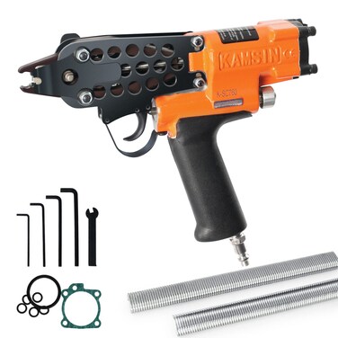 K-SC760 16 Gauge 1/2-Inch Hog Ring Gun, 3.0-4.8mm Closure Diameter Pneumatic Hog Ring Tool, Automatic Hog Ring Plier, Hog Ring Tool for Fencing, Cages (K-SC760 C Ring Gun)