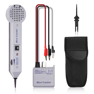 Riiai Tone Generator Kit, Wire Tracer Circuit Tester, 200EP High Accuracy Cable Toner Detector Finder Tester, Inductive Amplifier and Probe Kit with Adjustable Volume for Network Cable Collation