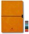 Writing Journal Notebook, College Ruled/Lined, A5, 5.8x8.3&rdquo;, Premium Faux Leather Soft Cover, Fine Thick Paper, Sewn Bound, Inner Pocket, Elastic Closure Band, Pen Loop, Lays Flat, Orange