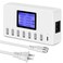 USB Charger, slitinto 60W 12A 8-Port USB Charging Station Multi Port USB Hub Charger Compact Size LCD Display Compatible with iPhone iPad Samsung Kindle Tablet Bluetooth Earbuds and More