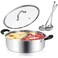 304 Food Grade Stainless Steel Shabu Shabu Hot pot with Divider&amp;Lid for Induction Cooktop Gas Stove Dual Sided Soup Cookware