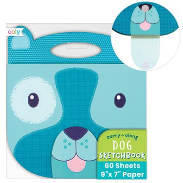 OOLY Carry Along Sketchbook for Kids, Easter Activities for Kids, 60 Pages, 9 x 7 inches, Portable Sketch Book, Drawing Pad for Travel - Dog