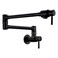 BAGNOLUX Pot Filler Faucet, Wall Mount Pot Filler Commercial Kitchen Faucet Cold Water Only Double Lever Handle with Dual Joint Swing Arm Brass Stove Faucet, Matte Black, 23.4''