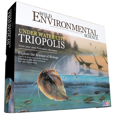 Wild Environmental Science - Under Water City Triopolis - Science Kit for Ages 8+ - Hatch Triassic Dinosaur Living Fossils - Eggs and Tank Included