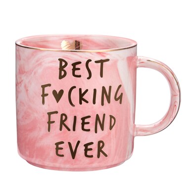 Best Friend Birthday Gifts for Women - Best F Friend Ever - Funny Friendship Gifts for Women - Present for BFF, Bestfriend, Besties, Sister, Her, Woman - Cute Pink Marble Mug, 11.5oz Coffee Cup