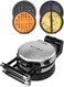 360 Rotating Belgian Multifunction Nonstick Baking Waffle Maker with 2 sets of Interchangeable Belgian Waffle and Omelet Baking plates