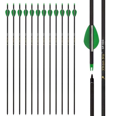 Zhao.Fu 29 Inch Carbon Arrow Practice Hunting Arrows Spine 400 with Removable Tips for Archery Compound &amp; Recurve &amp; Traditional Bow (12 Pcs)