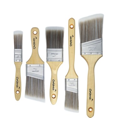 Paint Brushes Set, 5 Pcs Flat and Angle Paintbrushes for Wall and Trim, Suitable for Oil-Based Paints, Water-Based Paints, Stains, Home Improvement Paint Supplies