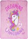 Nickelodeon JoJo Siwa Dreaming Unicorn Blanket - Measures 62 x 90 inches, Kids Bedding - Fade Resistant Super Soft Fleece (Official Nickelodeon Product)