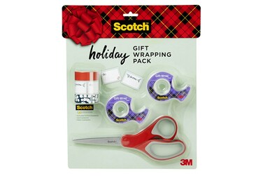 Scotch Gift Wrap Tape Kit, Wrapping/Art Supplies Set with Gift-Wrap and Cute Washi Tape, to/from Labels, and Sharp Scissors for Gift Wrapping, Scrapbooking, and Journaling