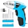 Hi-Spec 27pc 3.6V Blue USB Small Power Electric Screwdriver Set. Cordless &amp; Rechargeable with Driver Bit Set